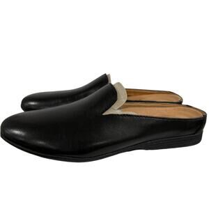 Dansko Lexie Black Milled Nappa Leather Mule Flat Slip On Comfort Work Shoe US6